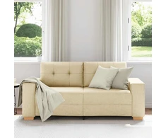 Dvivietė sofa, kreminės spalvos, 180x77x82 cm, audinys