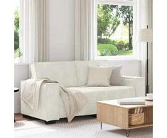 Dvivietė sofa, kreminės spalvos, 180x78x84 cm, aksominė