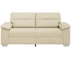 Dvivietė sofa, kreminės spalvos, 180x81x84 cm, dirbtinė oda