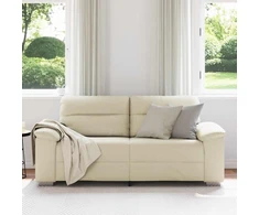 Dvivietė sofa, kreminės spalvos, 180x81x84 cm, dirbtinė oda