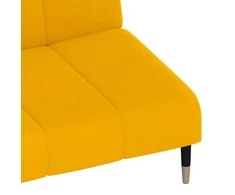 Dvivietė sofa-lova, geltonos spalvos, aksomas