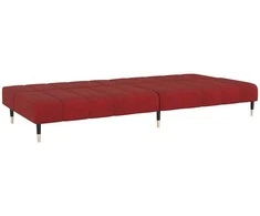 Dvivietė sofa-lova, raudonojo vyno spalvos, aksomas