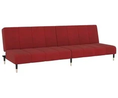 Dvivietė sofa-lova, raudonojo vyno spalvos, aksomas