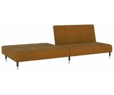 Dvivietė sofa-lova, rudos spalvos, aksomas
