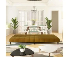 Dvivietė sofa-lova, rudos spalvos, aksomas