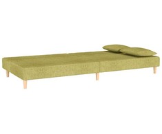 Dvivietė sofa-lova su dvejomis pagalvėmis, žalia, audinys