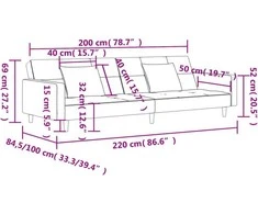 Dvivietė sofa-lova su dvejomis pagalvėmis, pilka, audinys