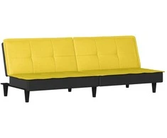 Dvivietė sofa-lova, šviesiai geltonos spalvos, audinys
