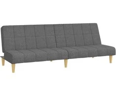 Dvivietė sofa-lova, šviesiai pilkos spalvos, audinys