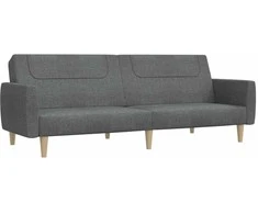 Dvivietė sofa-lova, šviesiai pilkos spalvos, audinys
