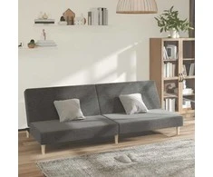 Dvivietė sofa-lova, šviesiai pilkos spalvos, audinys
