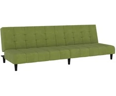 Dvivietė sofa-lova, šviesiai žalios spalvos, aksomas