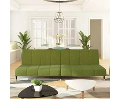 Dvivietė sofa-lova, šviesiai žalios spalvos, aksomas