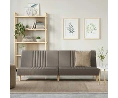 Dvivietė sofa-lova, taupe spalvos, audinys