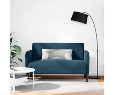 Dvivietė sofa, mėlyna, 109 cm, aksomas