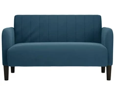 Dvivietė sofa, mėlyna, 109 cm, aksomas