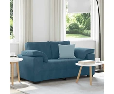 Dvivietė sofa, mėlyna, 160x77x82 cm, aksomas