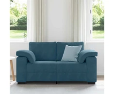 Dvivietė sofa, mėlyna, 160x77x82 cm, aksomas