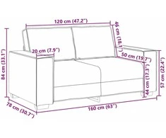 Dvivietė sofa Pilka 160 cm Dirbtinė oda