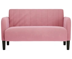 Dvivietė sofa, rožinė, 109 cm, aksomas