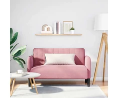 Dvivietė sofa, rožinė, 109 cm, aksomas