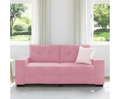 Dvivietė sofa, rožinė, 180x77x82 cm, aksomas