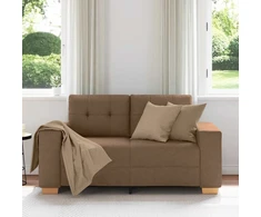 Dvivietė sofa, ruda, 160x77x82 cm, audinys