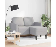 dvivietė sofa su gultu L formos debesies pilka 125 cm audinys