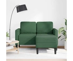 dvivietė sofa su gultu L formos tamsiai žalia 125 cm linas
