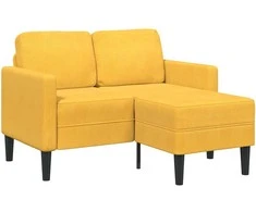 dvivietė sofa su gultu L formos šviesiai geltona 125cm patalynė