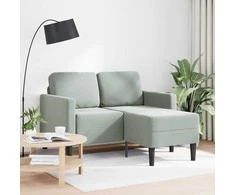 dvivietė sofa su gultu L formos šviesiai pilka 125 cm Velvet