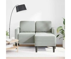 dvivietė sofa su gultu L formos šviesiai pilka 125 cm Velvet