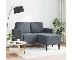 dvivietė sofa su gultu L formos tamsiai pilka 125 cm aksomas