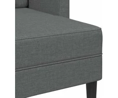 Dvivietė sofa su šezlongu, L formos, tamsiai pilka, 125 cm, audinys