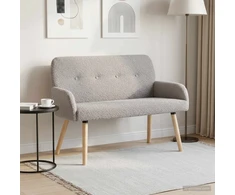Dvivietė sofa su medžio masyvo kojelėmis Šviesiai pilka Bouclé