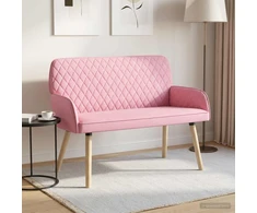 Dvivietė sofa su medžio masyvo kojelėmis 2 vietos Rožinė