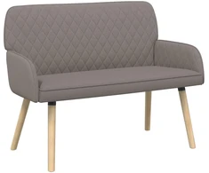 Dvivietė sofa su medžio masyvo kojelėmis 2 vietos Taupe