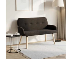 Dvivietė sofa su medžio masyvo kojelėmis Juoda Bouclé