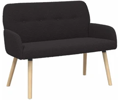 Dvivietė sofa su medžio masyvo kojelėmis Juoda Bouclé