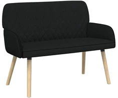 Dvivietė sofa su medžio masyvo kojelėmis 2 vietos Juoda