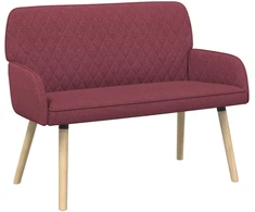 Dvivietė sofa su medžio masyvo kojelėmis 2 vietos Vyno raudona