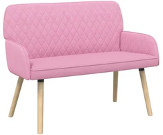 Dvivietė sofa su medžio masyvo kojelėmis 2 vietos Rožinė