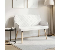 Dvivietė sofa su medžio masyvo kojelėmis 2 vietos Balta