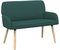 Dvivietė sofa su medžio masyvo kojelėmis 2 vietos Tamsiai žalia