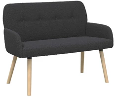 Dvivietė sofa su medžio masyvo kojelėmis Tamsiai pilka Bouclé