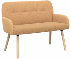 Dvivietė sofa su medžio masyvo kojelėmis Smėlio Bouclé