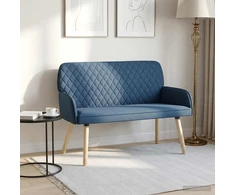 Dvivietė sofa su medžio masyvo kojelėmis 2 vietos Mėlyna