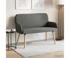 Dvivietė sofa su medžio masyvo kojelėmis 2 vietos Tamsiai pilka