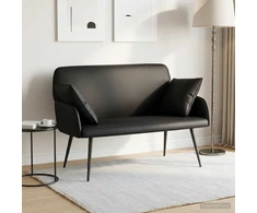 Dvivietė sofa su metalinėmis kojelėmis 2 vietos Juoda