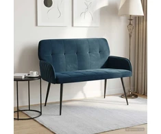 Dvivietė sofa su metalinėmis kojelėmis 2 vietos Mėlyna Aksomas